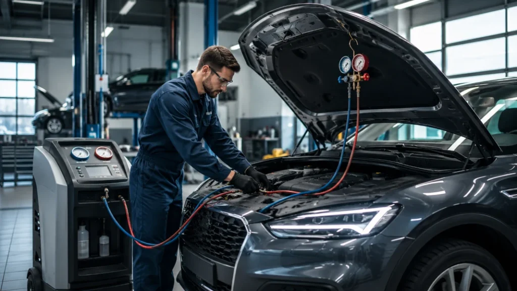 Serwis klimatyzacji samochodowej Warszawa Włochy — diagnostyka, nabijanie i odgrzybianie układu | Auto Serwis Warszawa Włochy